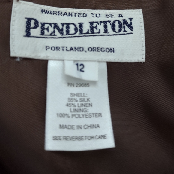 New 🎀 Pendleton 2 piece Set suit linen silk maxi skirt + long jacket - Picture 11 of 12